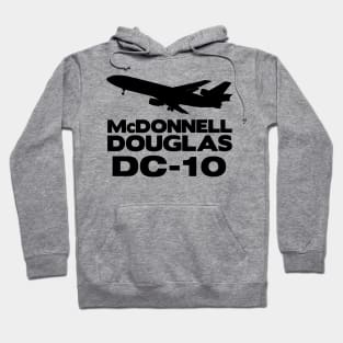 McDonnell Douglas DC-10 Silhouette Print (Black) Hoodie